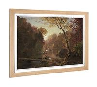 Big Box Art Framed Print of Frederic Edwin Church Autumn in North America Design | Wall Art Picture| Home Decor for Kitchen, Living Room, Bedroom, Hallway, Oak, A2 / 24.5x18 Inch / 62x45cm