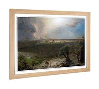 Big Box Art Framed Print of Frederic Edwin Church Jerusalem from The Mount of Olives Design | Wall Art Picture| Home Decor for Living Room, Bedroom, Office, Oak, A2 / 24.5x18 Inch / 62x45cm