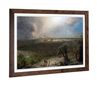 Big Box Art Framed Print of Frederic Edwin Church Jerusalem from The Mount of Olives Design | Wall Art Picture| Home Decor for Living Room, Bedroom, Office, Walnut, A2 / 24.5x18 Inch / 62x45cm