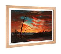 Big Box Art Framed Print of Frederic Edwin Church Our Banner in The Sky Design | Wall Art Picture | Home Decor for Kitchen, Living Room, Bedroom, Hallway, Oak, A2 / 24.5x18 Inch / 62x45cm