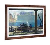 Big Box Art Framed Print of George Bellows Blue Morning Design | Wall Art Picture | Home Decor for Kitchen, Living, Dining Room, Bedroom, Hallway, Office, Walnut, A2 / 24.5x18 Inch / 62x45cm