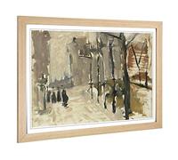 Big Box Art Framed Print of George Hendrik Breitner Fog Design | Wall Art Picture | Home Decor for Kitchen, Living, Dining Room, Bedroom, Hallway, Office, Oak, A2 / 24.5x18 Inch / 62x45cm