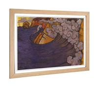 Big Box Art Framed Print of Georges Lacombe The Violet Wave Design | Wall Art Picture | Home Decor for Kitchen, Living Room, Bedroom, Hallway, Oak, A2 / 24.5x18 Inch / 62x45cm