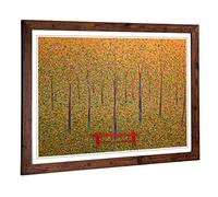 Big Box Art Framed Print of Georges-Pierre Seurat Red Park Bench Design | Wall Art Picture | Home Decor for Kitchen, Living Room, Bedroom, Hallway, Walnut, A2 / 24.5x18 Inch / 62x45cm