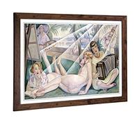Big Box Art Framed Print of Gerda Wegener A Summers Day Design | Wall Art Picture | Home Decor for Kitchen, Living, Dining Room, Bedroom, Hallway, Office, Walnut, A2 / 24.5x18 Inch / 62x45cm