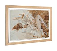 Big Box Art Framed Print of Giovanni Boldini Female Study Design | Wall Art Picture | Home Decor for Kitchen, Living, Dining Room, Bedroom, Hallway, Office, Oak, A2 / 24.5x18 Inch / 62x45cm