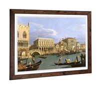 Big Box Art Framed Print of Giovanni Canaletto Riva Degli Schiavoni, Venice Design | Wall Art Picture| Home Decor for Kitchen, Living Room, Bedroom, Hallway, Walnut, A2 / 24.5x18 Inch / 62x45cm