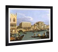 Big Box Art Framed Print of Giovanni Canaletto Riva Degli Schiavoni, Venice Design | Wall Art Picture| Home Decor for Kitchen, Living Room, Bedroom, Hallway, Black, A2 / 24.5x18 Inch / 62x45cm