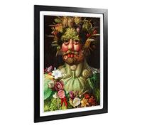 Big Box Art Framed Print of Giuseppe Arcimboldo Rudolf II as Vertumnus Design | Wall Art Picture | Home Decor for Kitchen, Living Room, Bedroom, Hallway, Black, A2 / 24.5x18 Inch / 62x45cm