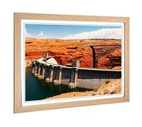 Big Box Art Framed Print of Glen Canyon Dam Design | Wall Art Picture | Home Decor for Kitchen, Living, Dining Room, Lounge, Bedroom, Hallway, Office, Oak, A2 / 24.5x18 Inch / 62x45cm