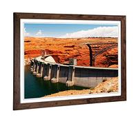 Big Box Art Framed Print of Glen Canyon Dam Design | Wall Art Picture | Home Decor for Kitchen, Living, Dining Room, Lounge, Bedroom, Hallway, Office, Walnut, A2 / 24.5x18 Inch / 62x45cm