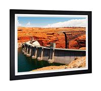 Big Box Art Framed Print of Glen Canyon Dam Design | Wall Art Picture | Home Decor for Kitchen, Living, Dining Room, Lounge, Bedroom, Hallway, Office, Black, A2 / 24.5x18 Inch / 62x45cm