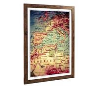 Big Box Art Framed Print of Globe World Map (1) Design | Wall Art Picture | Home Decor for Kitchen, Living, Dining Room, Lounge, Bedroom, Hallway, Office, Walnut, A2 / 24.5x18 Inch / 62x45cm