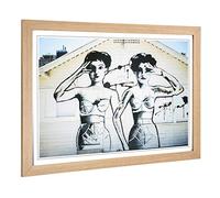 Big Box Art Framed Print of Graffiti Girls Design | Wall Art Picture | Home Decor for Kitchen, Living, Dining Room, Bedroom, Hallway, Office, Oak, A2 / 24.5x18 Inch / 62x45cm