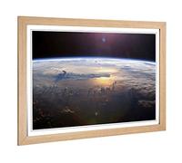 Big Box Art Framed Print of Gravity Earth Space Design | Wall Art Picture | Home Decor for Kitchen, Living, Dining Room, Lounge, Bedroom, Hallway, Office, Oak, A2 / 24.5x18 Inch / 62x45cm