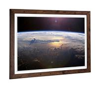 Big Box Art Framed Print of Gravity Earth Space Design | Wall Art Picture | Home Decor for Kitchen, Living, Dining Room, Lounge, Bedroom, Hallway, Office, Walnut, A2 / 24.5x18 Inch / 62x45cm