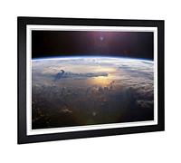 Big Box Art Framed Print of Gravity Earth Space Design | Wall Art Picture | Home Decor for Kitchen, Living, Dining Room, Lounge, Bedroom, Hallway, Office, Black, A2 / 24.5x18 Inch / 62x45cm