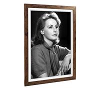 Big Box Art Framed Print of Greta Garbo Design | Wall Art Picture | Home Decor for Kitchen, Living, Dining Room, Lounge, Bedroom, Hallway, Office, Walnut, A2 / 24.5x18 Inch / 62x45cm