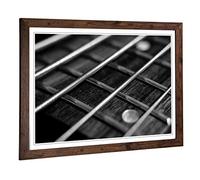 Big Box Art Framed Print of Guitar Strings (1) Design | Wall Art Picture | Home Decor for Kitchen, Living, Dining Room, Lounge, Bedroom, Hallway, Office, Walnut, A2 / 24.5x18 Inch / 62x45cm