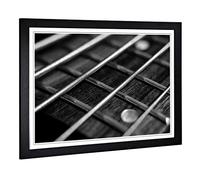 Big Box Art Framed Print of Guitar Strings (1) Design | Wall Art Picture | Home Decor for Kitchen, Living, Dining Room, Lounge, Bedroom, Hallway, Office, Black, A2 / 24.5x18 Inch / 62x45cm