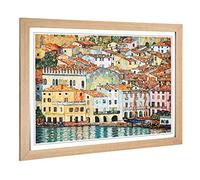 Big Box Art Framed Print of Gustav Klimt Malcena at The Gardasee 3 Design | Wall Art Picture | Home Decor for Kitchen, Living Room, Bedroom, Hallway, Oak, A2 / 24.5x18 Inch / 62x45cm
