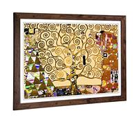 Big Box Art Framed Print of Gustav Klimt The Tree of Life Design | Wall Art Picture | Home Decor for Kitchen, Living, Dining Room, Bedroom, Hallway, Office, Walnut, A2 / 24.5x18 Inch / 62x45cm