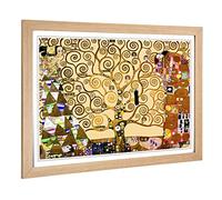 Big Box Art Framed Print of Gustav Klimt The Tree of Life Design | Wall Art Picture | Home Decor for Kitchen, Living, Dining Room, Bedroom, Hallway, Office, Oak, A2 / 24.5x18 Inch / 62x45cm
