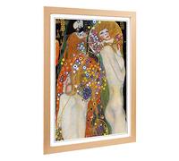Big Box Art Framed Print of Gustav Klimt Water Design | Wall Art Picture | Home Decor for Kitchen, Living, Dining Room, Lounge, Bedroom, Hallway, Office, Oak, A2 / 24.5x18 Inch / 62x45cm