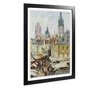 Big Box Art Framed Print of Gustave Loiseau Street in Rouen Design | Wall Art Picture | Home Decor for Kitchen, Living Room, Bedroom, Hallway, Black, A2 / 24.5x18 Inch / 62x45cm