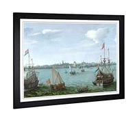 Big Box Art Framed Print of Hendrick Cornelisz Vroom Ships Design | Wall Art Picture | Home Decor for Kitchen, Living, Dining Room, Bedroom, Hallway, Office, Black, A2 / 24.5x18 Inch / 62x45cm