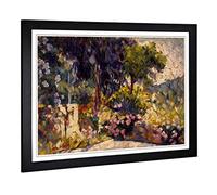 Big Box Art Framed Print of Henri-Edmond Cross Flowered Terrace Design | Wall Art Picture | Home Decor for Kitchen, Living Room, Bedroom, Hallway, Black, A2 / 24.5x18 Inch / 62x45cm
