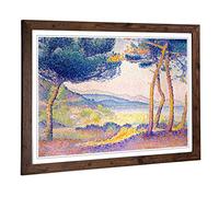 Big Box Art Framed Print of Henri-Edmond Cross Landscape Design | Wall Art Picture | Home Decor for Kitchen, Living, Dining Room, Bedroom, Hallway, Office, Walnut, A2 / 24.5x18 Inch / 62x45cm