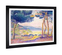 Big Box Art Framed Print of Henri-Edmond Cross Landscape Design | Wall Art Picture | Home Decor for Kitchen, Living, Dining Room, Bedroom, Hallway, Office, Black, A2 / 24.5x18 Inch / 62x45cm