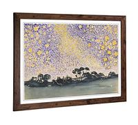 Big Box Art Framed Print of Henri-Edmond Cross Landscape with Stars Design | Wall Art Picture | Home Decor for Kitchen, Living Room, Bedroom, Hallway, Walnut, A2 / 24.5x18 Inch / 62x45cm