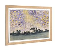 Big Box Art Framed Print of Henri-Edmond Cross Landscape with Stars Design | Wall Art Picture | Home Decor for Kitchen, Living Room, Bedroom, Hallway, Oak, A2 / 24.5x18 Inch / 62x45cm