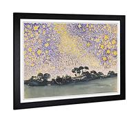 Big Box Art Framed Print of Henri-Edmond Cross Landscape with Stars Design | Wall Art Picture | Home Decor for Kitchen, Living Room, Bedroom, Hallway, Black, A2 / 24.5x18 Inch / 62x45cm