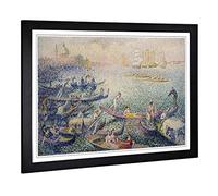 Big Box Art Framed Print of Henri-Edmond Cross Regatta in Venice Design | Wall Art Picture | Home Decor for Kitchen, Living Room, Bedroom, Hallway, Black, A2 / 24.5x18 Inch / 62x45cm