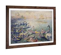 Big Box Art Framed Print of Henri-Edmond Cross Regatta in Venice Design | Wall Art Picture | Home Decor for Kitchen, Living Room, Bedroom, Hallway, Walnut, A2 / 24.5x18 Inch / 62x45cm