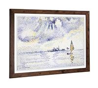 Big Box Art Framed Print of Henri-Edmond Cross Sunset on The Lagoon Design | Wall Art Picture | Home Decor for Kitchen, Living Room, Bedroom, Hallway, Walnut, A2 / 24.5x18 Inch / 62x45cm
