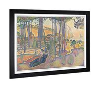 Big Box Art Framed Print of Henri-Edmond Cross The Evening Air Design | Wall Art Picture | Home Decor for Kitchen, Living Room, Bedroom, Hallway, Black, A2 / 24.5x18 Inch / 62x45cm
