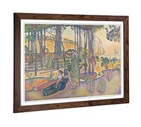 Big Box Art Framed Print of Henri-Edmond Cross The Evening Air Design | Wall Art Picture | Home Decor for Kitchen, Living Room, Bedroom, Hallway, Walnut, A2 / 24.5x18 Inch / 62x45cm