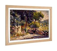 Big Box Art Framed Print of Henri-Edmond Cross The Flowered Terrace Design | Wall Art Picture | Home Decor for Kitchen, Living Room, Bedroom, Hallway, Oak, A2 / 24.5x18 Inch / 62x45cm