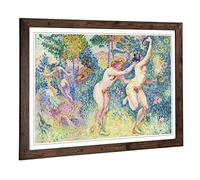 Big Box Art Framed Print of Henri-Edmond Cross The Nymphs Design | Wall Art Picture | Home Decor for Kitchen, Living, Dining Room, Bedroom, Hallway, Office, Walnut, A2 / 24.5x18 Inch / 62x45cm