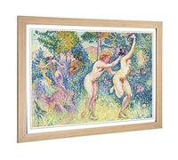 Big Box Art Framed Print of Henri-Edmond Cross The Nymphs Design | Wall Art Picture | Home Decor for Kitchen, Living, Dining Room, Bedroom, Hallway, Office, Oak, A2 / 24.5x18 Inch / 62x45cm