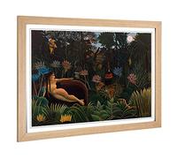 Big Box Art Framed Print of Henri Rousseau Le Reve Design | Wall Art Picture | Home Decor for Kitchen, Living, Dining Room, Lounge, Bedroom, Hallway, Office, Oak, A2 / 24.5x18 Inch / 62x45cm