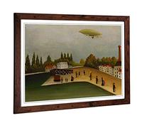 Big Box Art Framed Print of Henri Rousseau Quai D'Ivry Design | Wall Art Picture | Home Decor for Kitchen, Living, Dining Room, Bedroom, Hallway, Office, Walnut, A2 / 24.5x18 Inch / 62x45cm