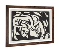 Big Box Art Framed Print of Henry Gaudier-Brzeska Wrestlers Design | Wall Art Picture | Home Decor for Kitchen, Living Room, Bedroom, Hallway, Walnut, A2 / 24.5x18 Inch / 62x45cm
