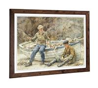 Big Box Art Framed Print of Henry Scott Tuke Bailling a Spiller Design | Wall Art Picture | Home Decor for Kitchen, Living Room, Bedroom, Hallway, Walnut, A2 / 24.5x18 Inch / 62x45cm