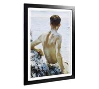 Big Box Art Framed Print of Henry Scott Tuke Beach Study Design | Wall Art Picture | Home Decor for Kitchen, Living, Dining Room, Bedroom, Hallway, Office, Black, A2 / 24.5x18 Inch / 62x45cm