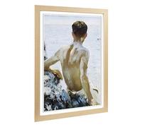 Big Box Art Framed Print of Henry Scott Tuke Beach Study Design | Wall Art Picture | Home Decor for Kitchen, Living, Dining Room, Bedroom, Hallway, Office, Oak, A2 / 24.5x18 Inch / 62x45cm